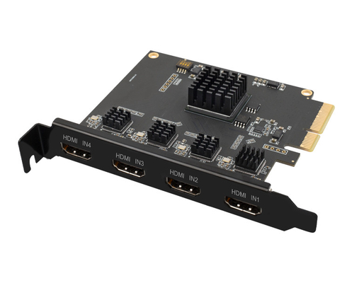 Carte de capture vidéo PCIe à résolution 4 canaux pour affichage et commutation simultanés