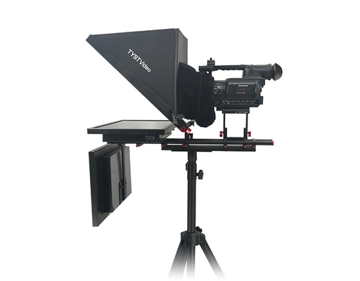 Stylo professionnel et casters inclus téléprompteur à double écran de 21 pouces pour la parole
