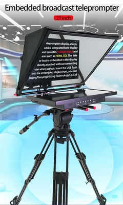 24 pouces Moniteur Studio Embedded Ordinateur Téléprompteur de qualité de diffusion avec Caster Tripod