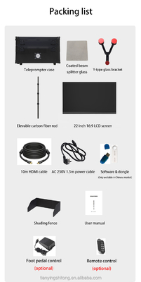 Angle de vue verticale réglable TYSTVideo Control Teleprompter Studio