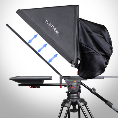 Téléprompteur portable de studio de 24 pouces pour intérieur ou extérieur avec trépied Caster et verre trempé