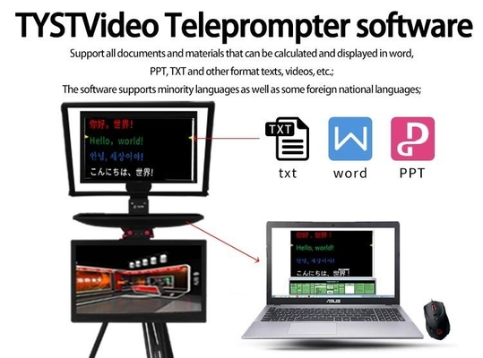 TYSTVideo Studio professionnel Téléprompteur à double écran de 22 pouces